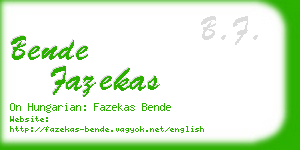 bende fazekas business card